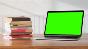 Computer with green screen